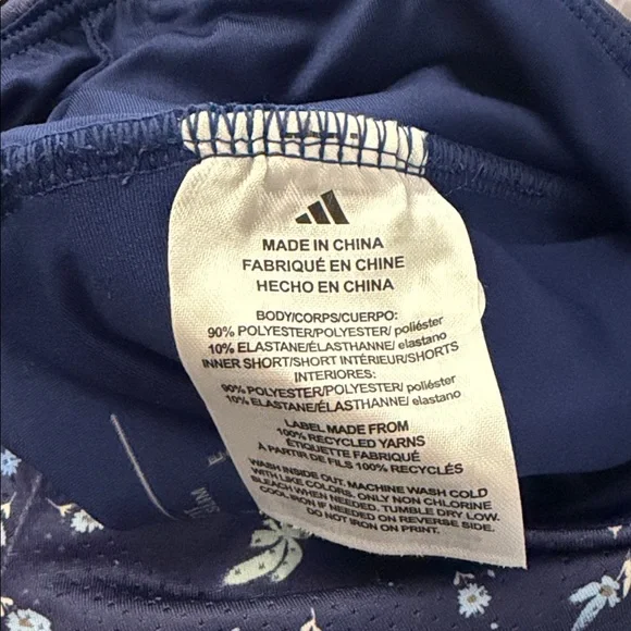 NWT Adidas Big Kid Girls Mid Rise Slim Fit Multi Blue Floral Skort Size Large 14 - Picture 7 of 7